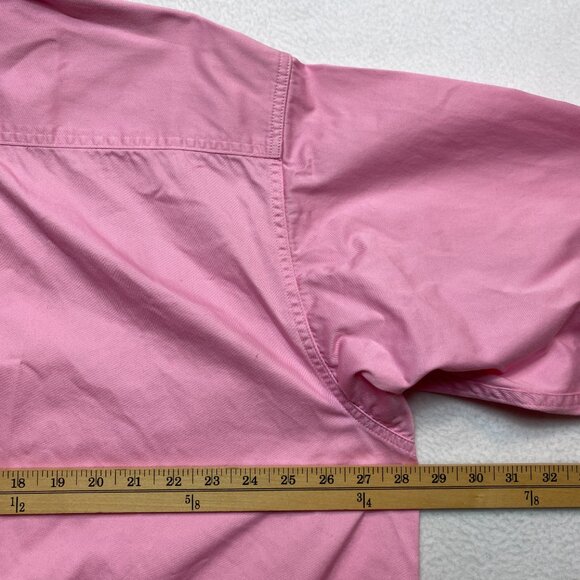 Ariat Shirt Mens 2XL Pink Long Sleeve Oxford Canvas Button Down Workwear - Picture 9 of 12
